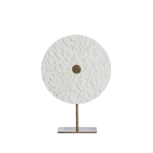 Ornament on base 35x12x50cm Yvo marlbe white+antique bronze